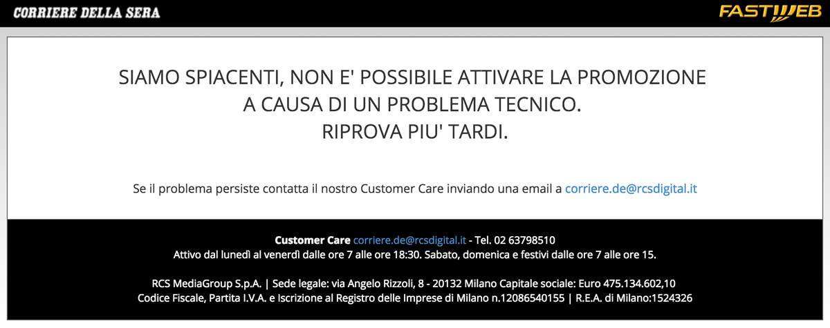 DanielBuzz's tweet photo. @Corriereit - Questo servizio che dovrebbe dare il 50% di sconto al corriere Digital è una bufala https://t.co/hbnl2IvSds