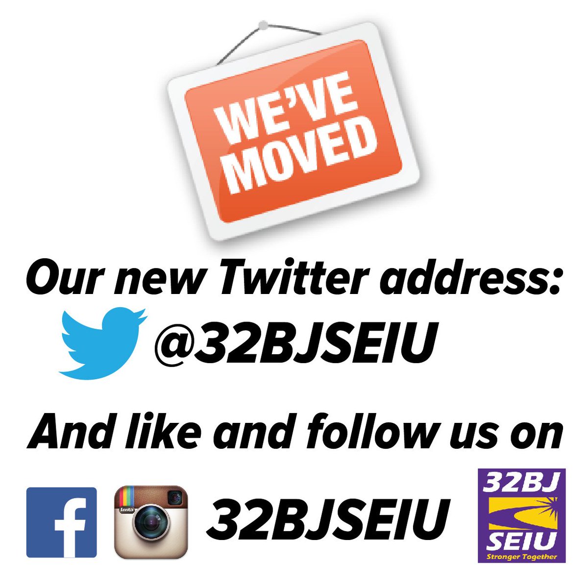 Please note, we've moved to @32BJSEIU! #1u