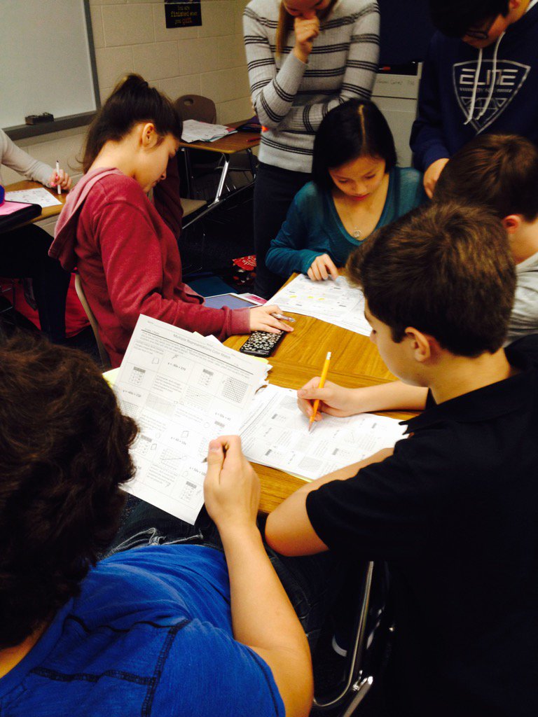 More heads are better than one in math class!  #sljhspartans #sljhtweetup