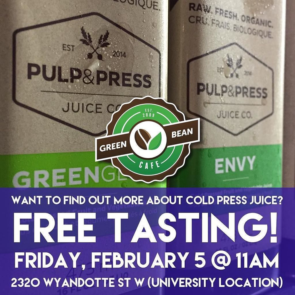 Attention cold press juice lovers. Come by our university location tomorrow for a Pulp and Press Juice Co. tasting …