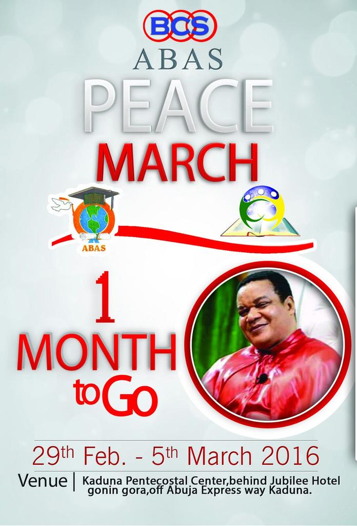 AbasPeaceMarch's tweet photo. Perfect peace of the Father
#Peacemarch10 
#kaduna2016 
Don't be left out https://t.co/SYmq9FJcDy