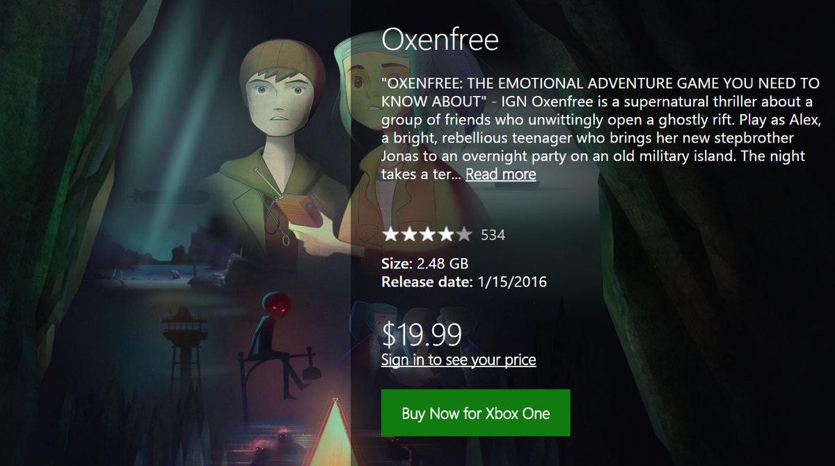 Stallion83's tweet image. Retweet for a Random Chance to Win a Oxenfree Download Code for #XboxOne