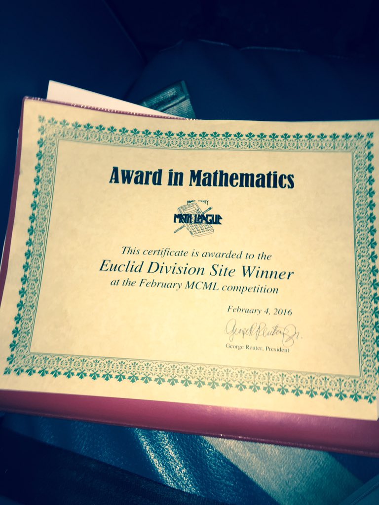 MrCoeMathRH's tweet photo. Congrats to RH math club!  We won our division at today's Math meet. 5 for 5! Great Job! https://t.co/86le2mPD7R