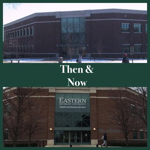 EMUCHHS's tweet photo. #TBT to the transformation of #MarshallBuilding! It is now shining bright to the #TRUEMU and #CHHS spirit! https://t.co/8VEV46KoYS