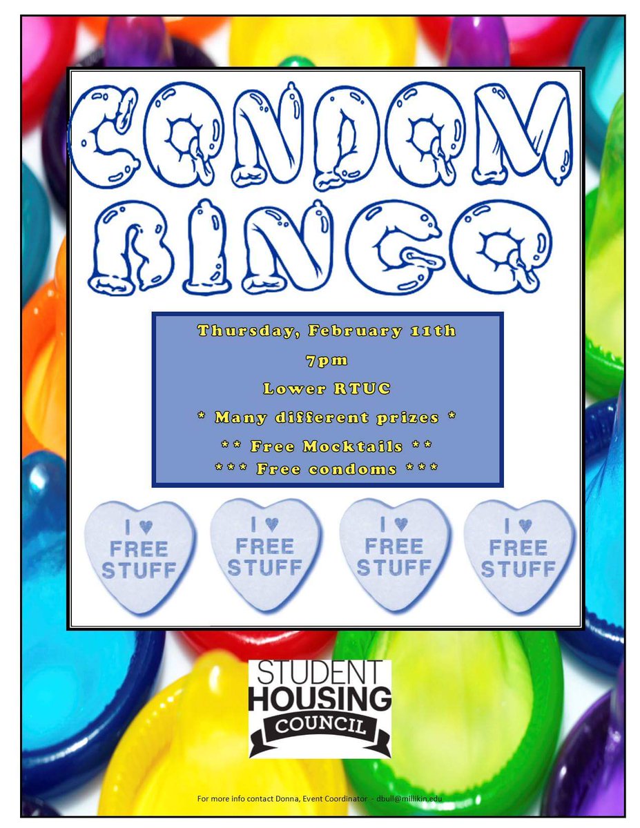 MU_SHC's tweet photo. IT'S THE MOST WONDERFUL TIME OF THE YEAR. free condoms. Free food. &amp; most importantly...bingo. 🎈🎈🎈 https://t.co/WN10mc15pt