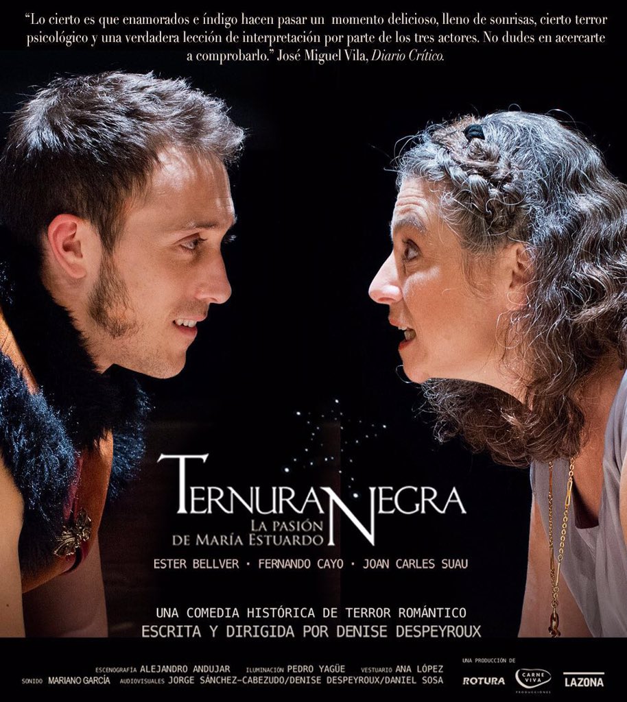 Hoy #TernuraNegra en @CNCMirador y #ElMasQuerido en los <a href="/teatrosluchana/">Teatros Luchana</a>.