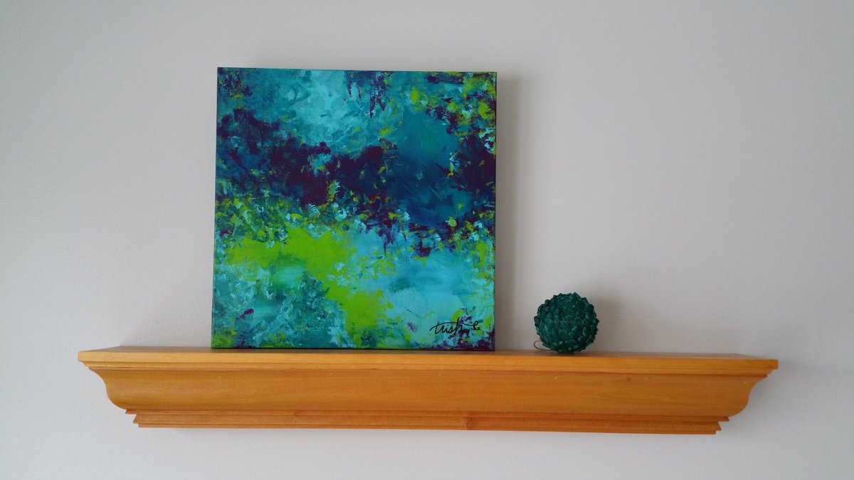 TrishElting's tweet photo. Soaking in these deep blues- like a warm beach w/view of the sea + a good friend. #art #abstract #friendsday https://t.co/aVRGnjotEL