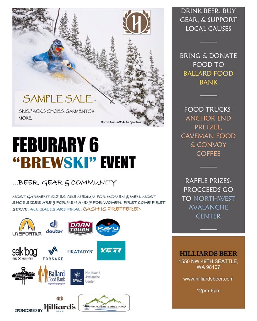 Come down to tap room Saturday for the Brewski gear sale. Food, raffles, and of course, beer! 12pm-6pm