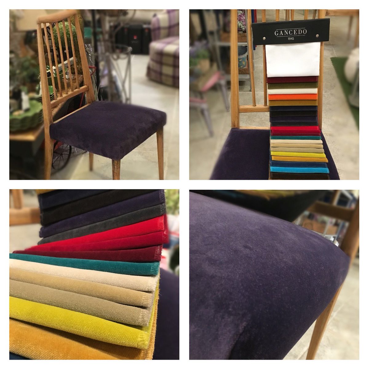 Silla restaurada y tapizada con terciopelo colección Palace de <a href="/Gancedo1945/">Gancedo</a> Disponible en NoMa.