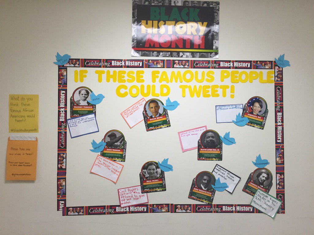 MrsCapilli's tweet photo. First grade learning about influential African Americans #blackhistory #thenandnow #Capilli/Leahy @DrJGriecoSchool https://t.co/WE1De4zxkg
