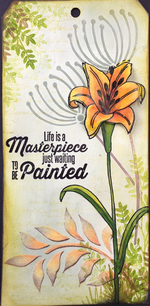 PaperArtsy's tweet photo. Here's the finished tag with @Yoursartfully new stamps !! #grungepaste #frescopaint #ink #ELBstamps from #Periscope https://t.co/cL0qLcKyRr