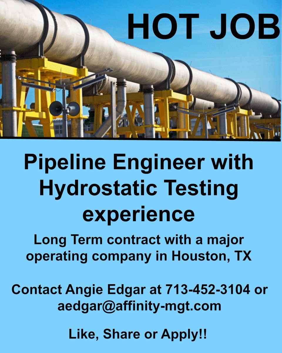 AffinityMG's tweet image. #jobs #PipelineEngineer #HydrostaticTesting #ApplyNow