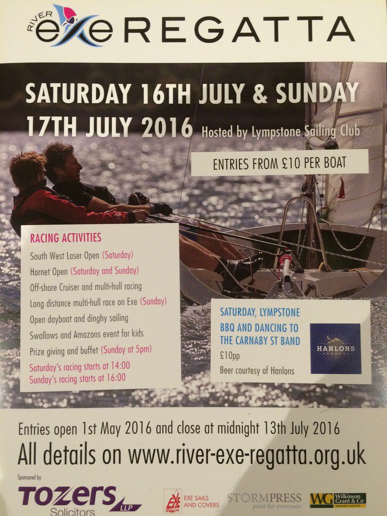 The 2016 River Exe Regatta poster has been launched!
