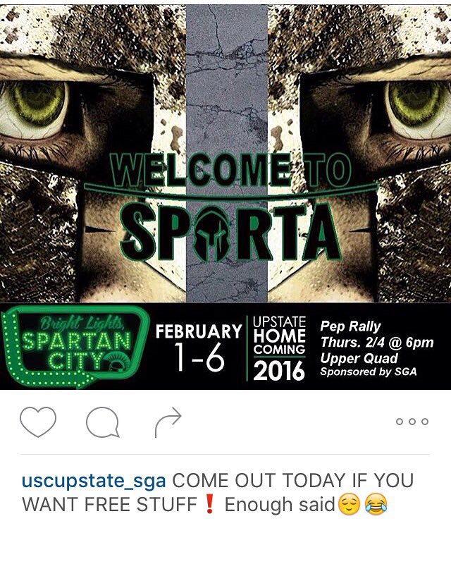 USCUpstate_SGA's tweet photo. COME OUT TODAY IF YOU WANT FREE STUFF! SEE FLYER BELOW! https://t.co/W3cBLRTpby