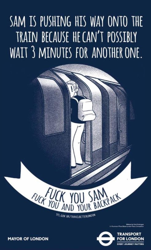 emevieyra's tweet photo. "Fuck you, Sam. Fuck you and your backpack" https://t.co/ZjmfploWts