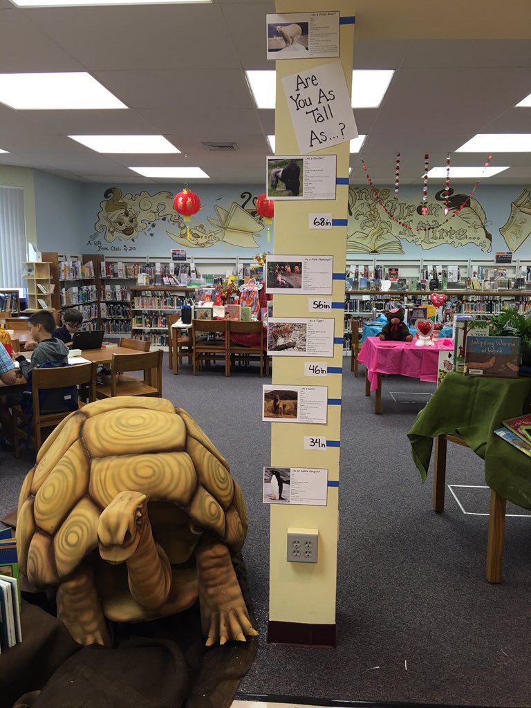 IndianTraceElem's tweet photo. Are you as tall as our Giant Land Tortoise? @browardschools #Browardk12 #BCPSConnectedLibrarian https://t.co/R65g7hQSC2