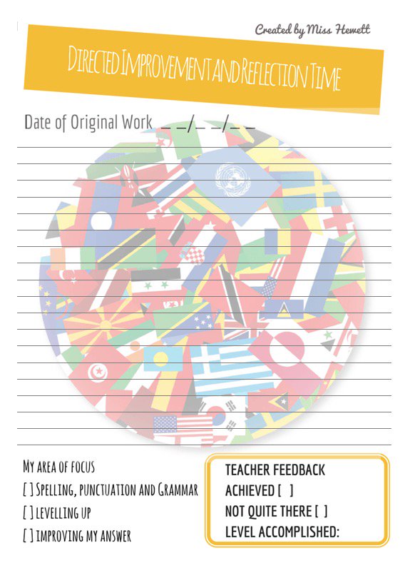 GeogMaxwell's tweet image. @MrsHumanities Great bit of AfL. DIRT sheet for a #geographyteacher