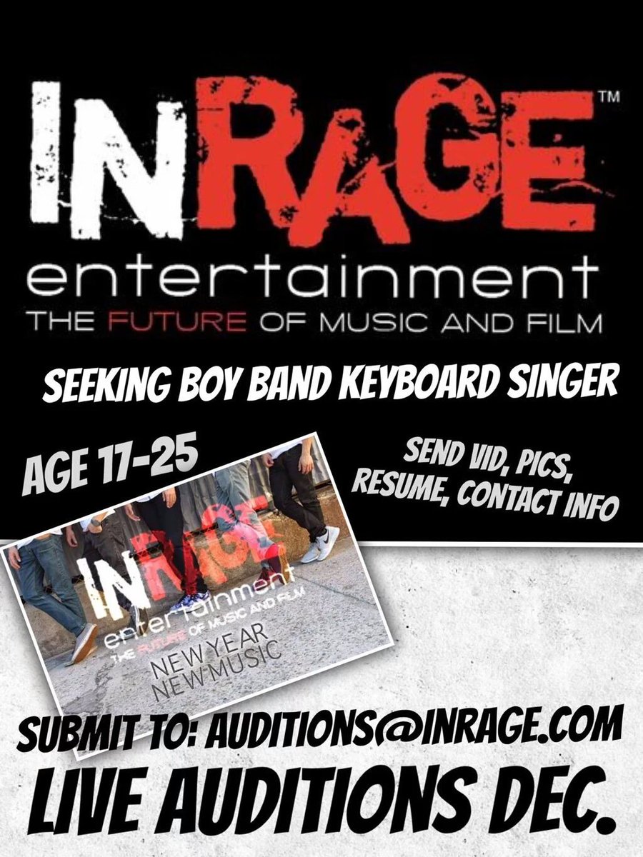 InRageEnt's tweet photo. 《AUDITION》for keyboardist/vocalist interested in an alternate position for a band while working on own solo career! https://t.co/bfssr9Qxj9