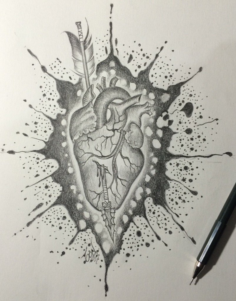 tattoosmadrid's tweet photo. #hearttattoo #heartdrawing #heart #corazon #corazonflecha #corazondiseño #anatomicalheart  #tattoo #arrow #flecha https://t.co/0GXN9aY1qU