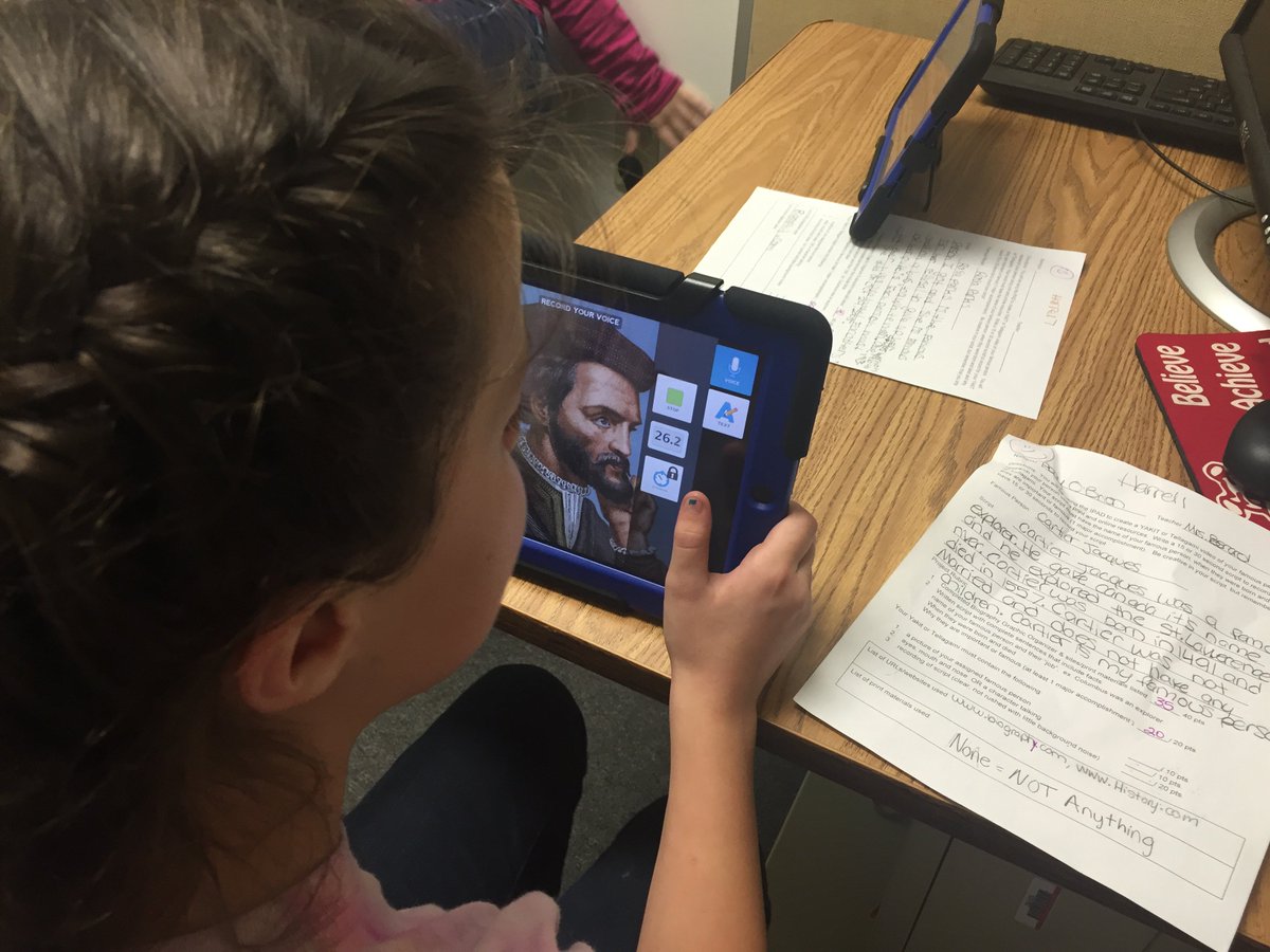 ITRT_DK's tweet photo. CES 5th graders creating Tellagami & Yakit videos for Famous Americans. @IWCSchools @cwaltersVA #IWCSEDTECH https://t.co/le7CRRC13b
