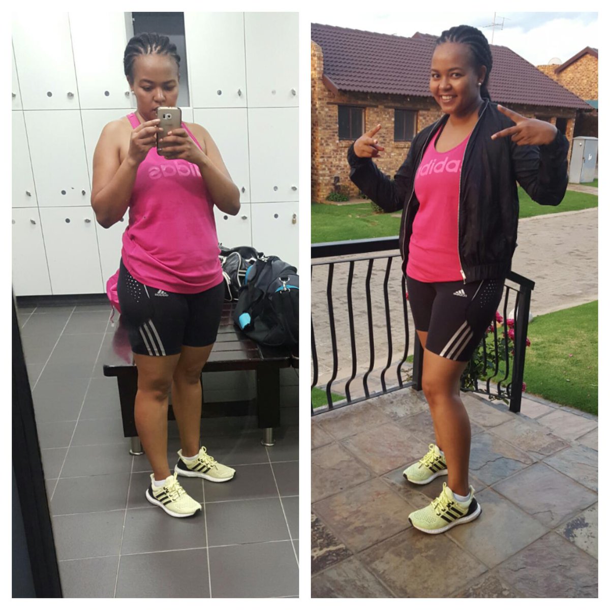 TheMphoMat's tweet photo. I sulk b4 a workoutπ& smile once done!πI love this Adidas jacketπ #AdidasWomen #AdidasWin @adidasZA @MinnieDlamini https://t.co/Qlla6PGTFV