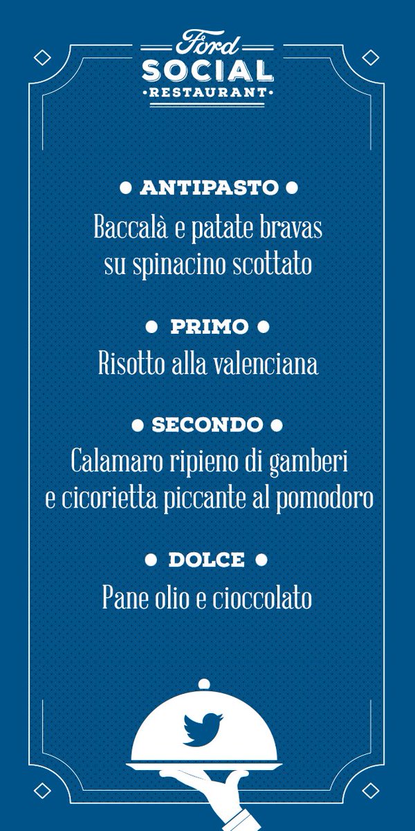 Questa sera sono al #FordSocialR e ho scoperto un menù da #MasterChefIt, pagando solo con un tweet.