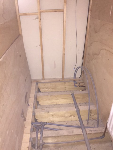 MDCBathrooms's tweet photo. look at this stunning transformation. A wet area on a joist floor. Wet area product is LUX ELEMENTS #belfasthour https://t.co/ykNJyEDnTt
