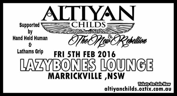 HHanbridge's tweet photo. @LowRobyn Altiyan Childs &amp; The New rebelling Driving Tour 2016 Tickets On Sale Now do Not Miss  Out https://t.co/E0dXVcrudO