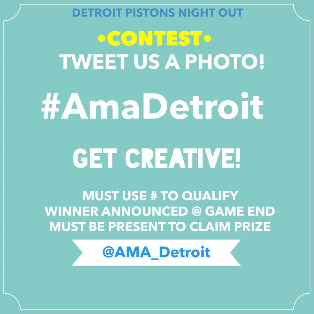 Pistons Tix GIVEAWAY Tweet a pic #AmaDetroit May the coolest pic win! <a href="/DetroitPistons/">Detroit Pistons</a> #Contest #giveaway #detroit