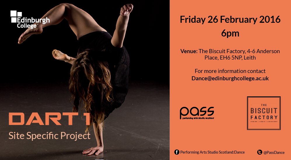 PassDance's tweet photo. #Dart1@pass  come join the Pass students at The Biscuit Factory, Leith on Friday 26th!! https://t.co/E3U4u1cdma