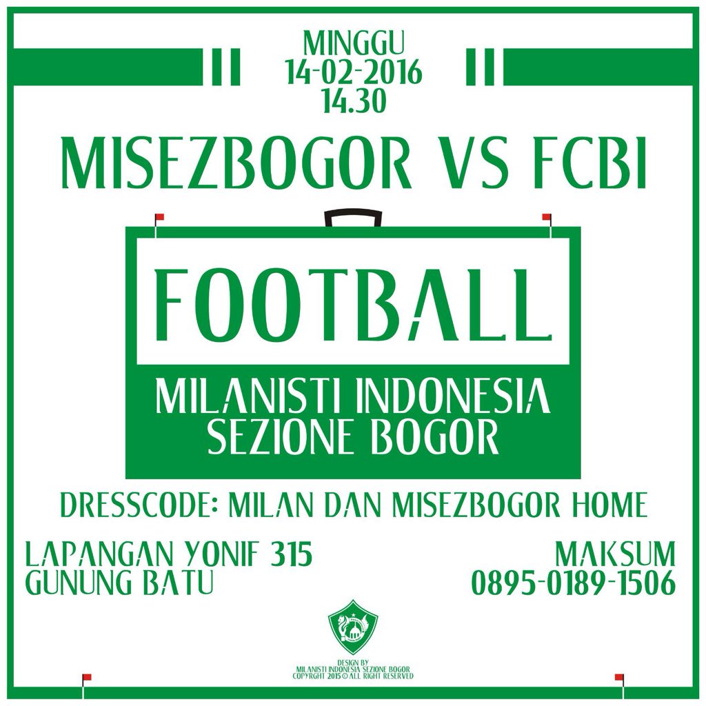 FUN FOOTBALL | Minggu 14/2 ~ 14.30 WIB at: Yonif 315 | CP: Maksum 7E889A23 | <a href="/MilanistiPakuan/">MILANISTI PAKUAN</a> <a href="/MilanistiIPB/">Milanisti Zona IPB</a>