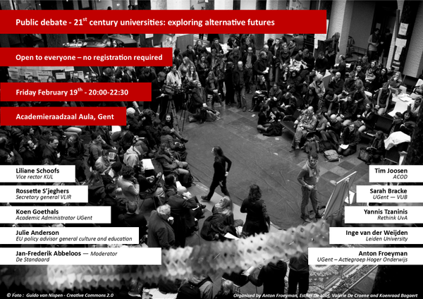What should a 21st century university be like? Public debate <a href="/ugent/">UGent</a>, 19/02: ow.ly/YcrZM