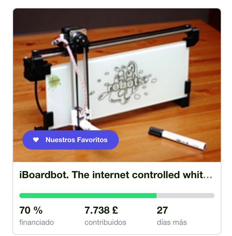 dtonante's tweet photo. #iBoardbot amanece con un 70% ! Buen ritmo. Go! ;) #kickstarter https://t.co/qz7T9S8onl https://t.co/iSaWy5AT1S
