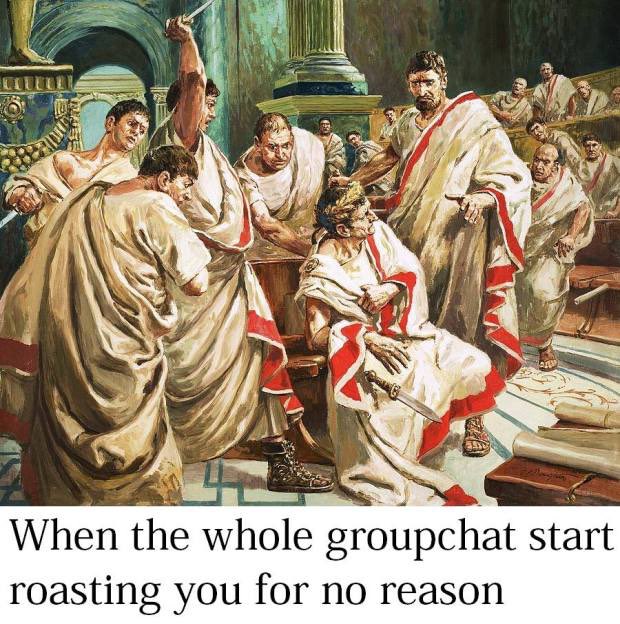 julcaezzz's tweet photo. What I felt like when I was getting cornered by Brutus and his conspiracy gang #caesartweets https://t.co/wTwMwQ8A2K