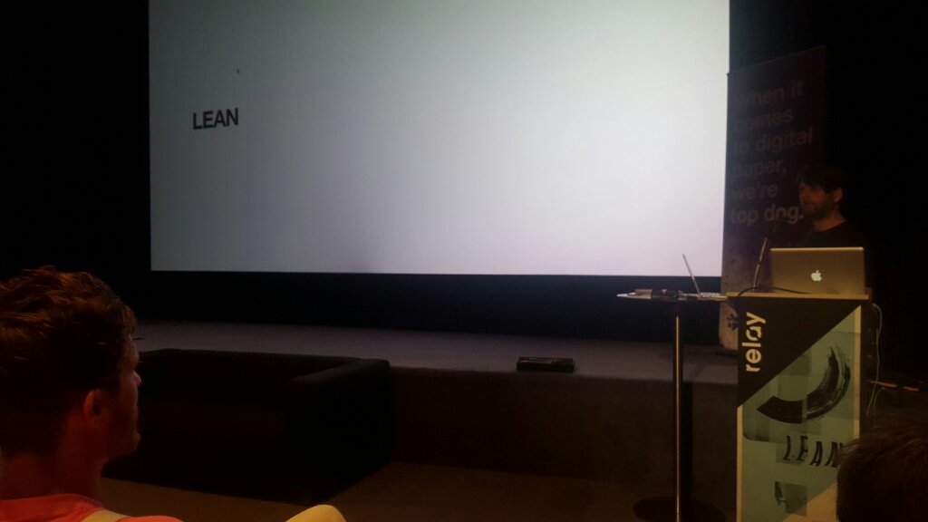at the Relay Forum listening to @tomborgas talk about lean #leandesignforum