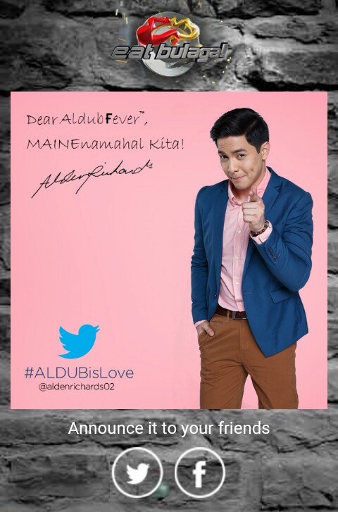 lningasca's tweet photo. thankyou @EatBulaga  bulaga for greeting card.. and @aldenrichards02  MAINEnamahal kita
#ALDUBisLove https://t.co/W2L6AyjRxJ