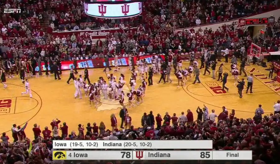 If you like your ranking, don't go to Assembly Hall. Last five years...

Top-5 teams: 1-6
Top 10: 1-8
Top 25: 2-16