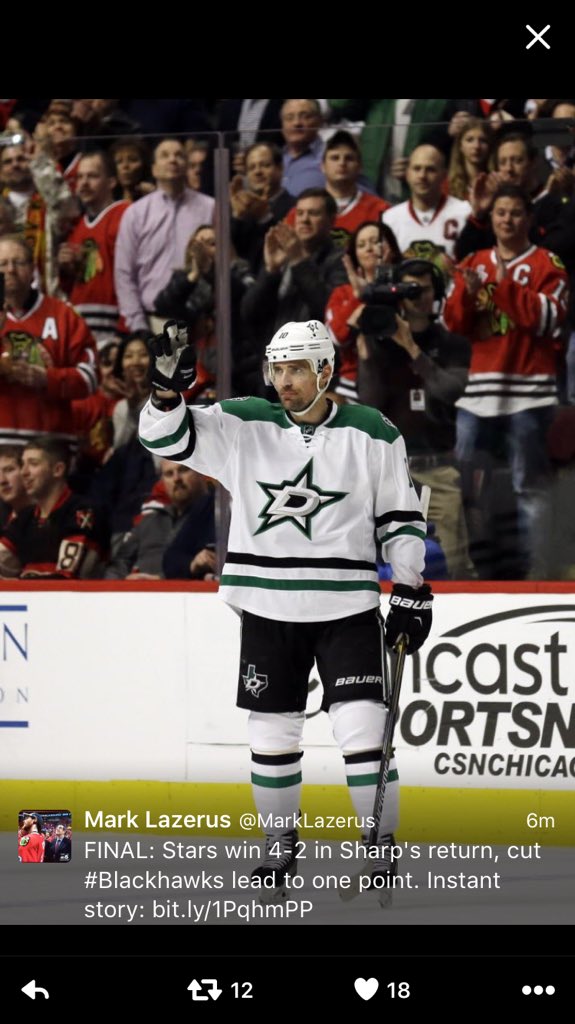 All the #PearlJam during <a href="/10PSharp/">Patrick Sharp</a> (regular season) return to the <a href="/UnitedCenter/">United Center</a>. So bittersweet