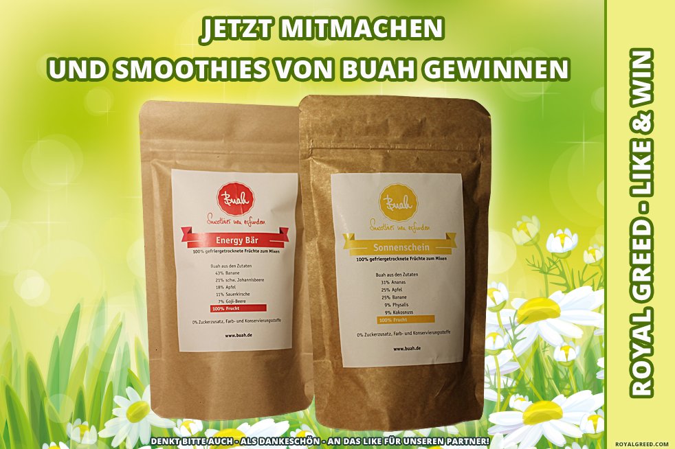 RoyalGreed's tweet photo. Lust auf #Smoothies? #RoyalGreed und #Buah verlosen dieses Set:
https://t.co/hH56uBCOOL https://t.co/JCu2V36q3I