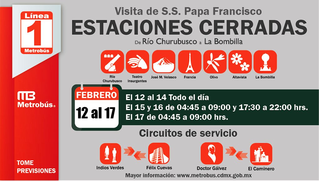 ESTACIONES CERRADAS:Río Churubusco, Teatro Insurgentes, José M. Velasco