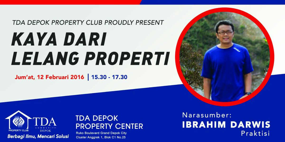 TanganDiAtas's tweet photo. 12 Februari 2016 Ngobrol Properti Kaya dari Lelang - @TdaClubProperty @TDAdepok https://t.co/O5cM4ce1Ij #EventTDA https://t.co/mqECLuQNcJ