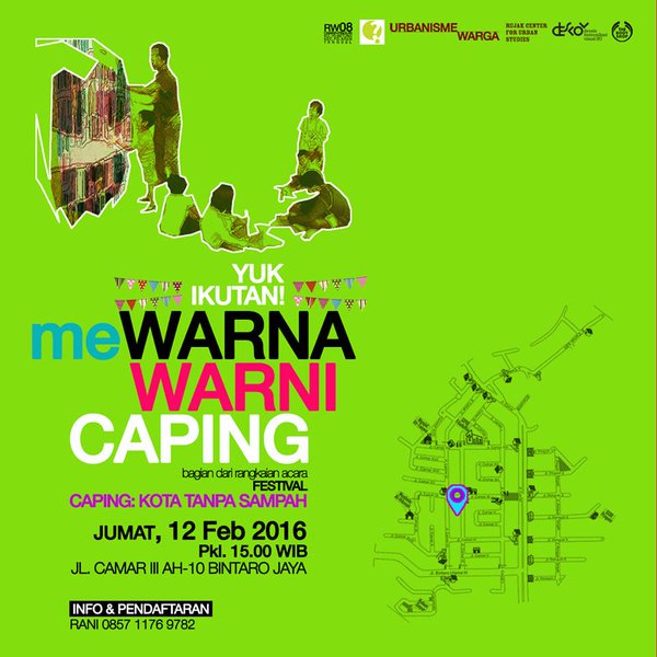 labtanya's tweet photo. kegiatan pembuka Festival 'Caping: Kota Tanpa Sampah' nih! mewarna-warn(a)i (topi) caping dan mural. Yuk datang! https://t.co/U7RneOqfqr