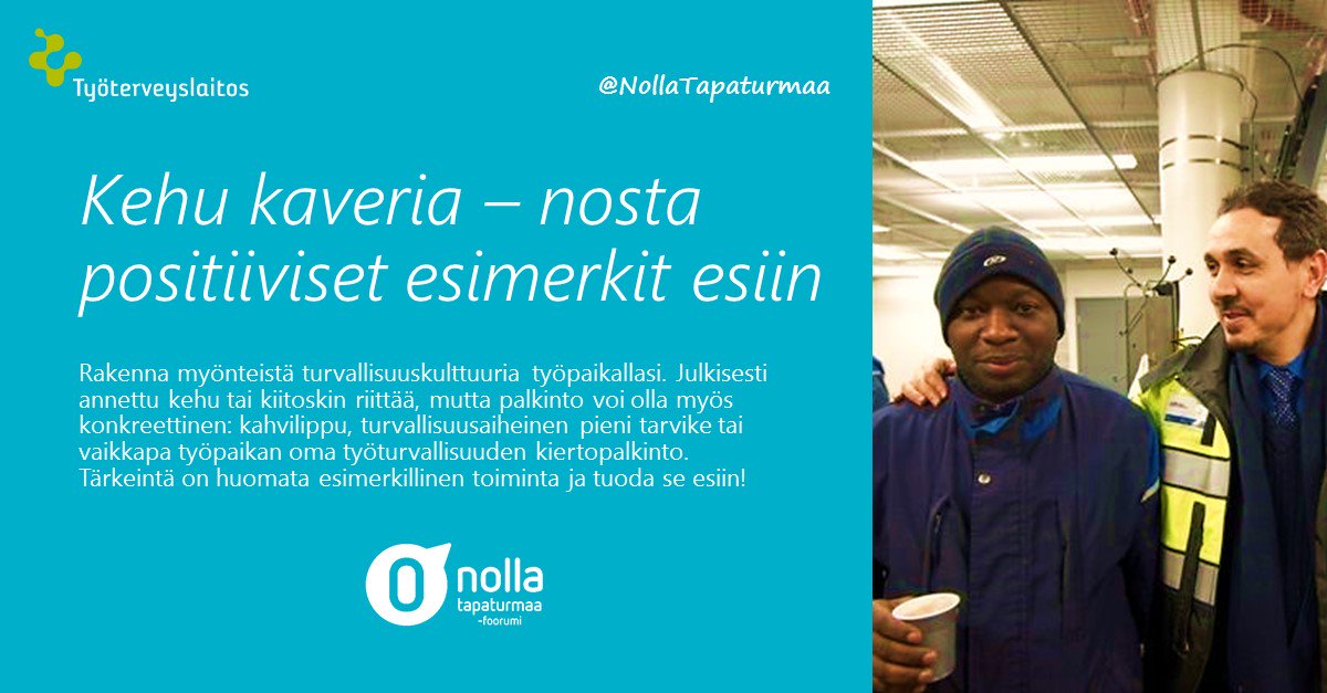 NollaTapaturmaa's tweet photo. Kehu kaveria. Muutenkin kuin #ystävänpäivä'nä. Ja nosta positiiviset #työturvallisuus'esimerkit esiin. @tyoterveys https://t.co/8KUsyWSNu4