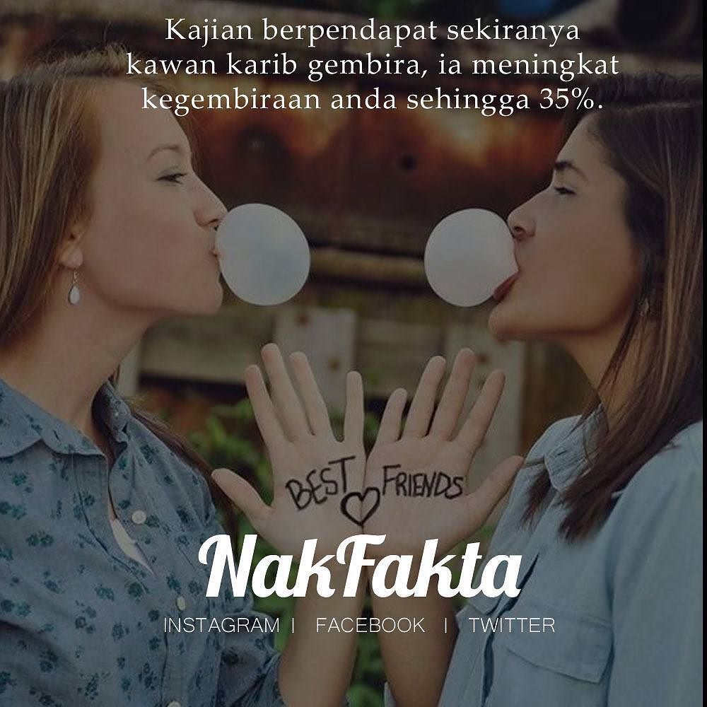 nakfakta's tweet photo. Sekiranya kawan karib anda gembira, ia meningkatkan kegembiraan anda sehingga 35%. #nakfakta  #nakbebel https://t.co/GIIfS6TzTr