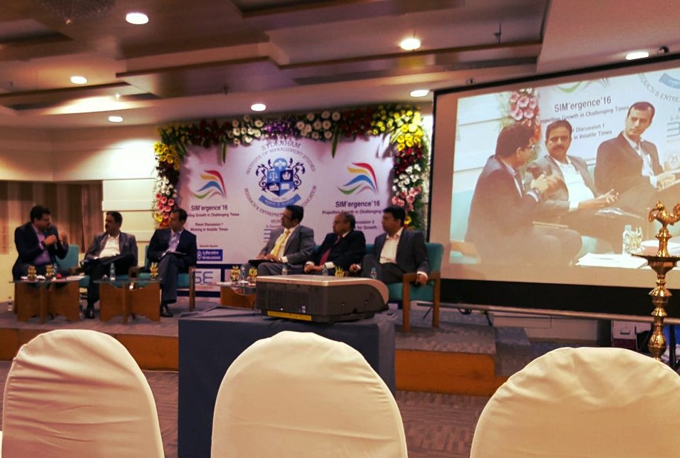 simsree's tweet photo. Panel Discussion 1: 'Winning in Volatile Times' #SIMergence16 #live at #wtc @BSEIndia https://t.co/Z7D4GJfzre