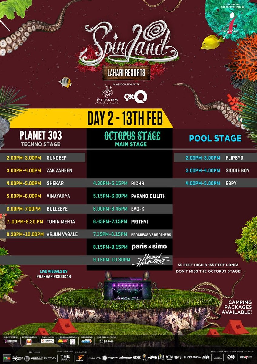 TuhinMehta's tweet photo. This is tomorrow's schedule at @spinlandfest #hyderabad #MadeInTechno see you soon! https://t.co/4Yl8ZML54a