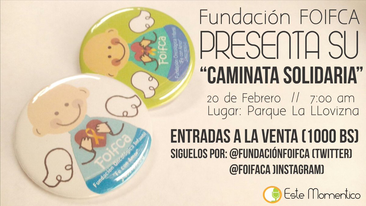 ¡Acompáñanos en la caminata solidaria de la Fundación Foifca este 20 de febrero en el Parque La Llovizna! #News1053