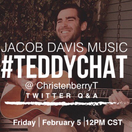 JacobDavisSquad's tweet image. #TeddyChat I hope we&apos;re all ready for this! #BraceYourselves Get those questions prepped @ChristenberryT