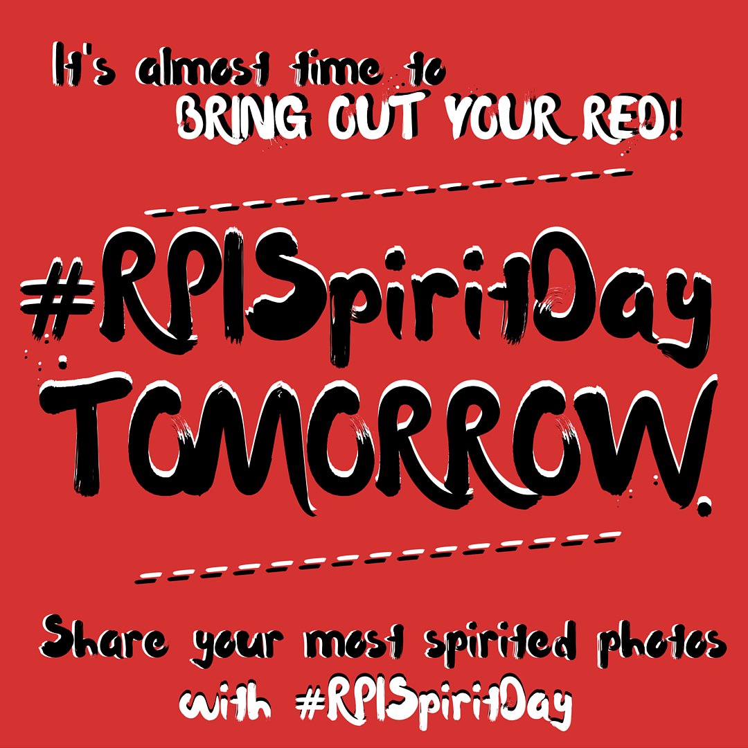RPIAlumni's tweet photo. #RPISpiritDay is TOMORROW! So grab your red/@rpi gear, take a pic, and share it on social media with #RPISpiritDay! https://t.co/pOIWIxPLIS