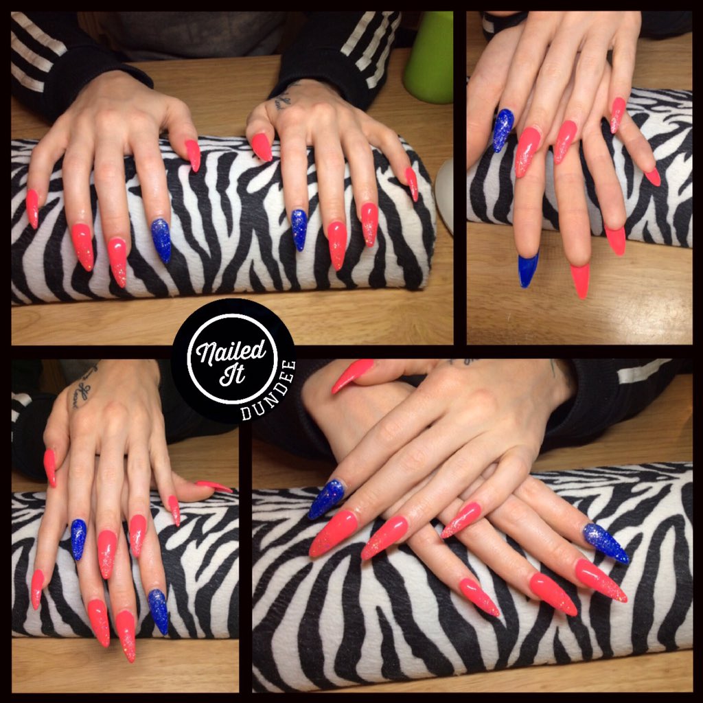 naileditdundee's tweet photo. Electric neon nails 💗💙💗 #nsiscotland #acrlyics #harmonygelish #glitternails https://t.co/bYRao5TpMb